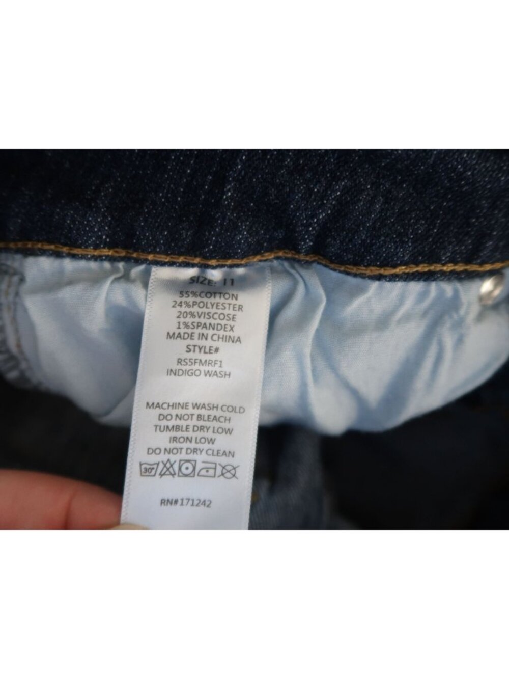 ✨3/$30 Rise Supply Co. 11 Juniors Womens Flare Dark Blue Denim Jeans - Picture 7 of 7